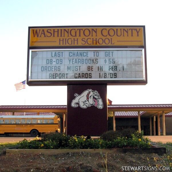 School Sign for Washington County High School
