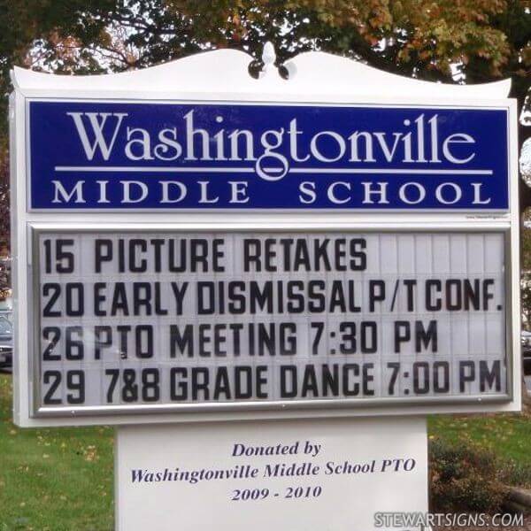 School Sign for Washingtonville Middle School