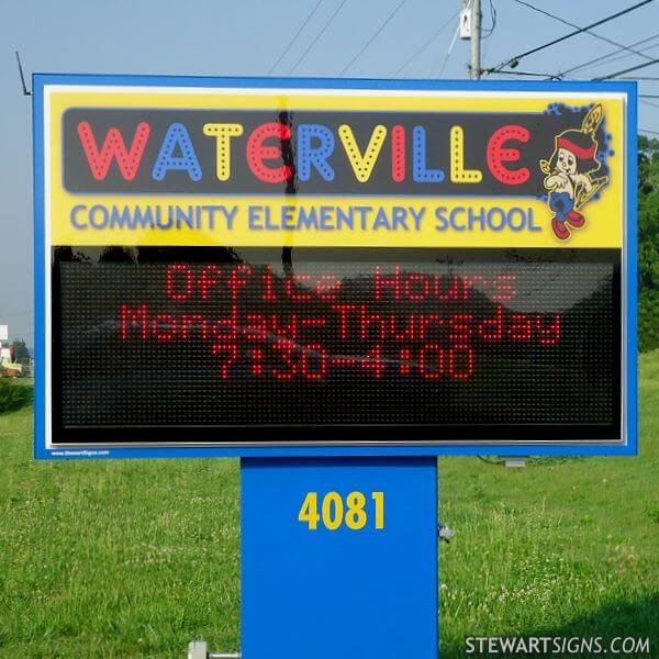 School Sign for Waterville Community Elementary School