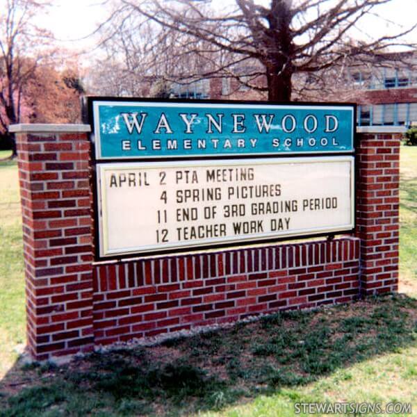 School Sign for Waynewood Elementary School