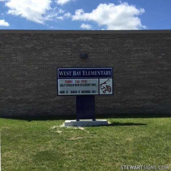 School Sign for West Bay Elementary School