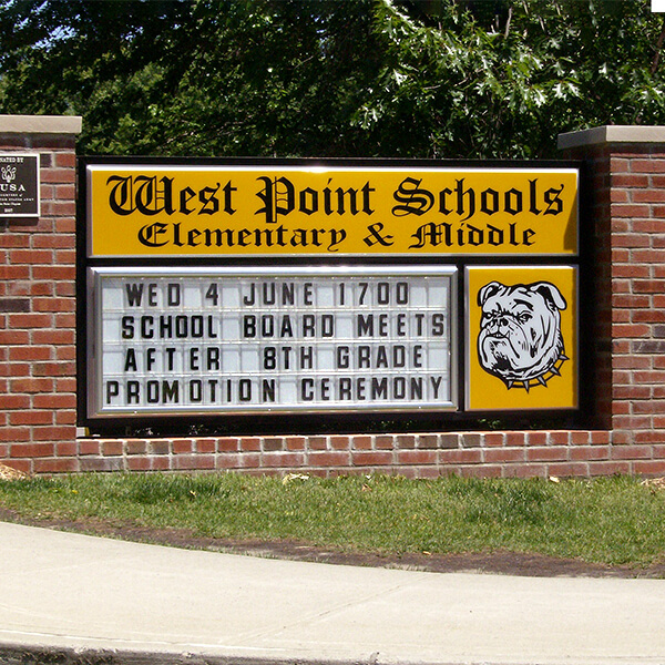 School Sign for West Point Schools