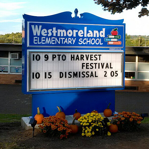 School Sign for Westmoreland Elementary School