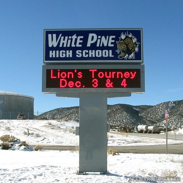 School Sign for White Pine High School