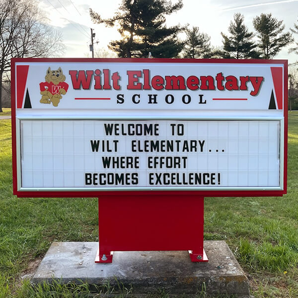 School Sign for Wilt Elementary School