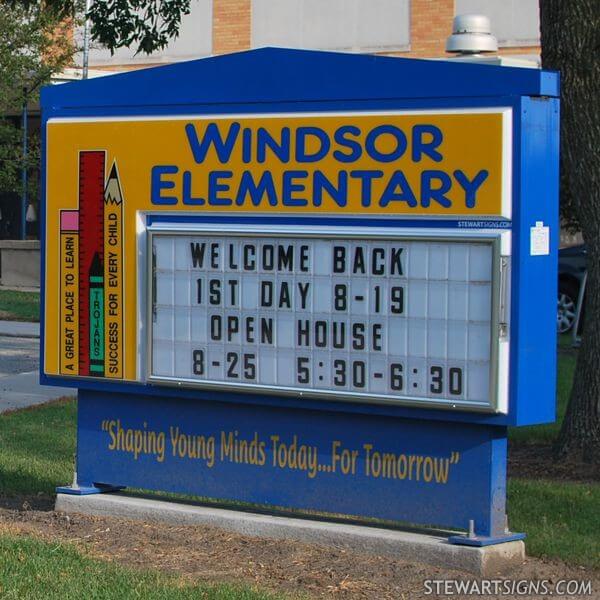 School Sign for Windsor Elementary School