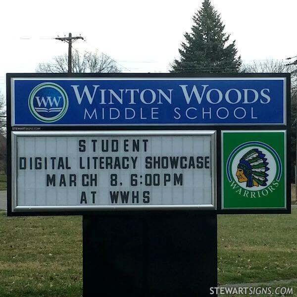 School Sign for Winton Woods Middle School