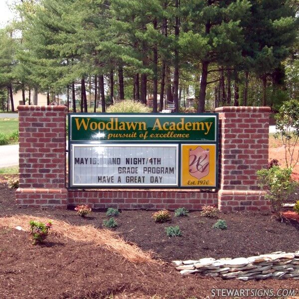 School Sign for Woodlawn Academy