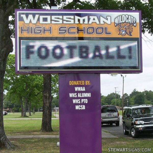 School Sign for Wossman High School