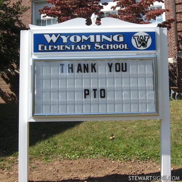 School Sign for Wyoming Elementary School
