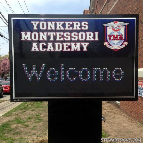 School Sign for Yonkers Montessori Academy