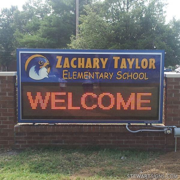 School Sign for Zachary Taylor Elementary School