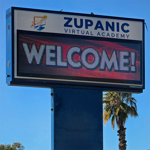 School Sign for Zupanic High School