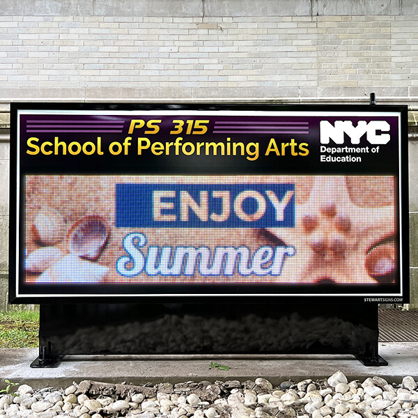 School Sign for Ps 315 School of Performing Arts