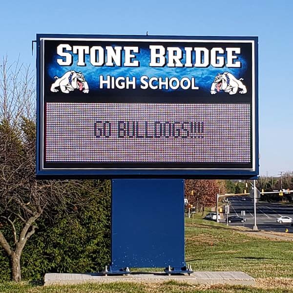 School Sign for Stone Bridge High School