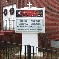 Church Sign for New Star Baptist Church