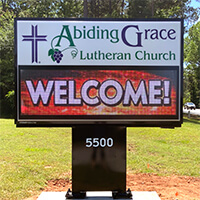 Church Sign for Abiding Grace Lutheran Church