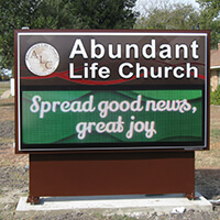 Church Sign for Abundant Life Church
