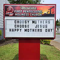 Church Sign for Altavista First Pentecostal Holiness Church