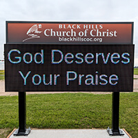Church Sign for Black Hills Church of Christ