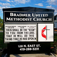 Church Sign for Bradner United Methodist Church