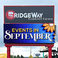 Church Sign for Bridgeway Community Church of the Nazarene