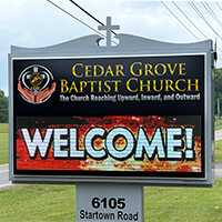 Church Sign for Cedar Grove Baptist Church