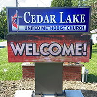 Church Sign for Cedar Lake United Methodist Church