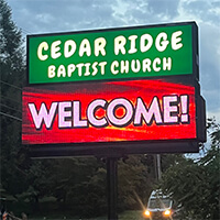 Church Sign for Cedar Ridge Baptist Church