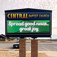 Church Sign for Central Baptist Church
