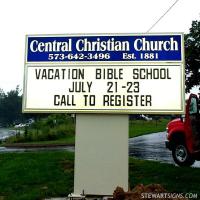 Church Sign for Central Christian Church