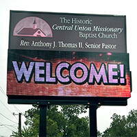 Church Sign for Central Union Missionary Baptist Church