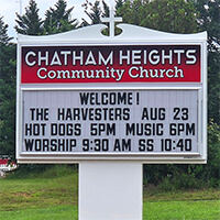 Church Sign for Chatham Heights Community Church