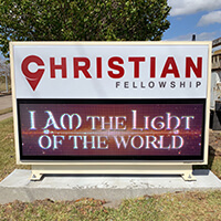 Church Sign for Christian Fellowship Worship Center