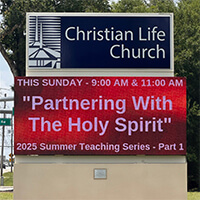 Church Sign for Christian Life Church
