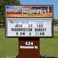 Church Sign for Church of the Harvest