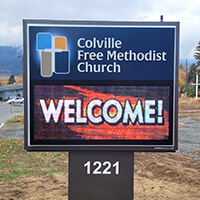 Church Sign for Colville Free Methodist Church