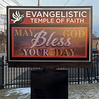Church Sign for Evangelistic Temple of Faith