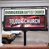 Church Sign for Evergreen Baptist Church