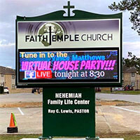 Church Sign for Faith Temple Church of God in Christ