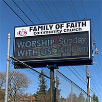 Church Sign for Family of Faith Community Church