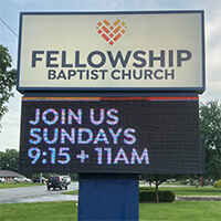 Church Sign for Fellowship Baptist Church