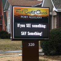 Church Sign for First Baptist Church