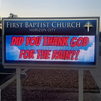 Church Sign for First Baptist Church
