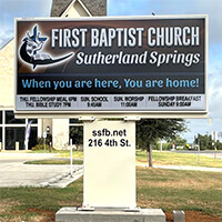 Church Sign for First Baptist Church Sutherland Springs