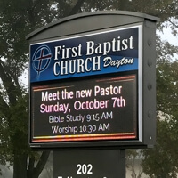 Church Sign for First Baptist Church