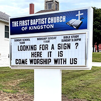 Church Sign for First Baptist Church of Kingston