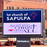 Church Sign for 1st Church of Sapulpa