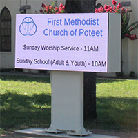 Church Sign for First Methodist Church of Poteet