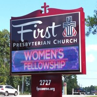 Church Sign for First Presbyterian Church